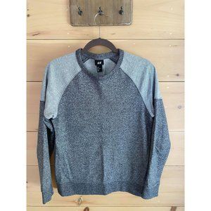 H&M Ringer Crewneck Sweater Gray/Light Gray